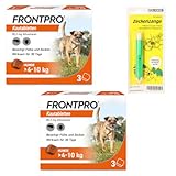 Homöopathiefuchs FRONTPRO Kautabletten für Hunde 4-10 kg 6-Monats-Set zum Schutz gegen...