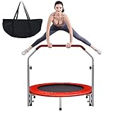 GYMAX Ø101 cm Mini Trampolin klappbar, Fitness Trampolin mit 4-stufig...