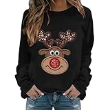 Christma Familien Pyjama Weihnachten Partner Tshirt Rollkragenpullover Damen Oversize...