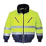 Portwest Hi-Vis Warnschutz 3-in-1 Pilotjacke, Größe: M, Farbe: Gelb/Marine,...