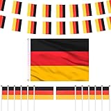 AhfuLife Deutschland Flagge Gesetzt, 10m Deutschland Fahnenkette, 12 Stück...