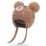 KEELYY Baby Mütze Beanie Strickmütze Herbst Wintermütze Süßer Bär Hut mit...