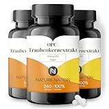 Nature Nation® OPC-Traubenkernextrakt - 240 vegane Kapseln, antioxidativ mit hoher...