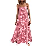 Strickkleid Damen Knielang Frauen-Sommer-Blumen-beiläufiges lockeres Kleid...