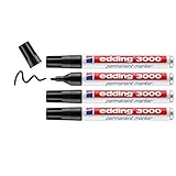 edding 3000 Permanentmarker - schwarz - 4 Stifte - Rund-Spitze 1,5-3 mm -...