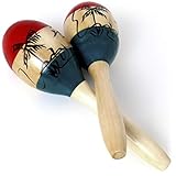 iGadgitz Xtra U7130 Paar Ulme Holz Maracas für Erwachsene, Rumbarassel,...