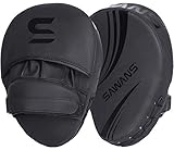 SAWANS® Box Fokus Pads Haken und Stoßhandschuhe, Leder, Kickboxen, MMA, gebogener Arm,...