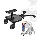 Buggy Board für Kinderwagen, Universal Kiddy Board Buggyboard mit Sitz 360 Grad Stabiles...