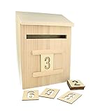 Artemio 14002293 Adventskalender zum Dekorieren Briefkasten Holz 20 x 9,5 x 28...