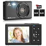 SOPPY Digitalkamera 64MP Fotokamera FHD 1080P Kompaktkamera, 2,8'' LCD Bildschirm Vlogging...