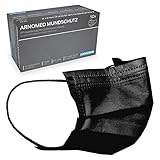 ARNOMED Masken Medizinisch Schwarz 50x, Masken Schwarz Typ IIR, Medizinische...