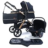 Pixini Kinderwagen Nelio 3in1 Kombikinderwagen, inkl. Babywanne & Buggy &...