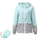 Durio Leicht Regenjacke Damen Wasserdicht Atmungsaktiv Faltbar Windbreaker Mit...