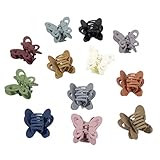 12 Stück/Set Schmetterling-Haarspangen, 5,8 cm, matte Clips, kleine Kiefer, rutschfeste...