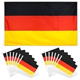 Trukafie 21 Stück Deutschland Flagge,Deutschlandfahne 150 x 90 cm mit Messing...