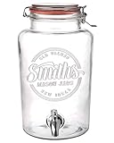 Smith's Mason Jars 5 Liter Getränke oder Wasserspender mit Edelstahl Zapfhahn,...