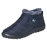 Weite Passform Schneestiefel für Damen, Winterstiefel, mit Fleece gefüttert, bequem,...