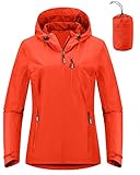 Outdoor Ventures Damen Regenjacke 10000MM Wasserdicht Leichte Gefüttert Packbar...