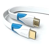 JAMEGA - 7,5m HDMI-Kabel Flach Weiß | 4K Ultra HD 2160p / Full HD 1080p | 144...