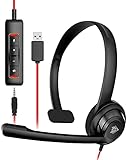 NUBWO USB Headset mit Mikrofon für PC, Computer Kopfhörer mit...