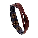 Cusstally Ledermanschette Männer Punk Frauen Wickelarmband Geflochtenes Armband Armband...