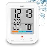 ADE Digitale Badezimmeruhr mit Hygrometer und Thermometer | wasserdicht nach IP65 |...