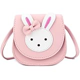 KEREDA Kinder Umhängetasche Mädchen, Niedlicher Hase CrossBody Bag, PU Leder...