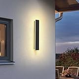 brightower Lange Villa Wandleuchte Schwarz, Außenwandleuchte Wasserdicht Ip65, Aluminium...