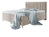 Boxspringbett Nerpa, Doppelbett mit Topper und Matratze, Polsterbett mit 2...