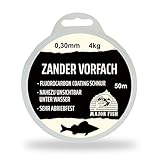 Major Fish Zander Vorfach Fluorocarbon Schnur Angelschnur | 0,30 mm | 4 kg | 50...