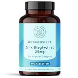 Zink 25mg - 400 Tabletten (1+ Jahr) - Hochdosiert Zink-Bisglycinat - Hohe...