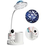 WLHBF Schreibtischlampe Kinder, LED Astronaut Tragbar Tischlampe, Leselampe mit...