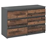 MRBLS Kommode mit 6 Schubladen Sideboard Schubladenschrank Kleiderschrank Modern Möbel...