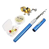 Lixada Mini Angel Reel Combo Kit, Pen Angelrute + Fishing Wheel + Angelschnur + Weiche...