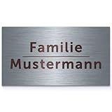 GRAVURZEILE Türschild mit Gravur - Edelstahl Namensschild - Personalisiert mit...