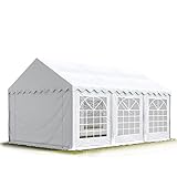 TOOLPORT Party-Zelt Festzelt 4x6 m Garten-Pavillon -Zelt PVC Plane 700 N in weiß...