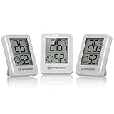 Bresser 3er Set Thermometer Hygrometer - Digitales Raumthermometer für...