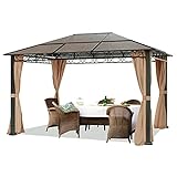 TOOLPORT Gartenpavillon 3x4 m wasserdicht ALU Deluxe Pavillon mit 4 Seitenteilen Partyzelt...