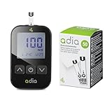 adia Diabetes-Set (Messeinheit: mg/dl) mit 60 Blutzuckerteststreifen, Stechhilfe, 10...