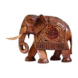 Exquisite Mahogany Elegance, Hand-Made Wooden Elephant