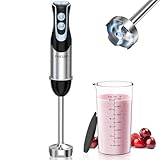 FRESKO Stabmixer,1000W pürierstab mit 12 Geschwindigkeitsstufen, TURBO-Taste,...