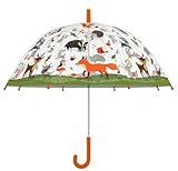 Esschert Design Regenschirm für Kinder, transparent, Wald, mehrfarbig, Medium,...