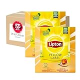 2 Packung - 200 Stück Teebeutel (2 g) Lipton Yellow Label Tee - Schwarztee 400 g mit...