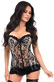 Daisy corsets Damen Lavish Nude W/Black Lace & Lycra Hook & Eye Stretch Bustier Corset...