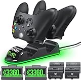 OIVO Xbox Controller Ladestation mit 2X 3360mWh Wiederaufladbaren Akku für Xbox One/Xbox...