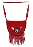 Damen Western Wildleder Fransen Taschen, Rot/Ausflug, einfarbig (Getaway Solids)