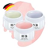 ND 24 Naildesign® Aufbaugel für Gelnägel (3 x 5ml) inkl. Haftgel und Versiegelungsgel -...