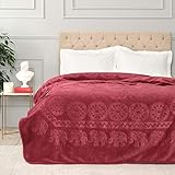 Karaca Home Elefant Sarabi Double Soft Embosy Decke, 100% Baumwolle, Doppel Decke 200 cm x...