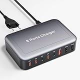 USB-Ladegerät C, 135 W 8-Port USB-Ladestation, 65 W PD QC3.0 Schnellladestation für...