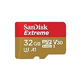 SanDisk Extreme 32 GB microSDHC Memory Card + SD Adapter with A1 App Performance + Rescue...